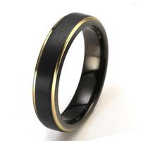 Обручальные кольца оптом 5 мм черный с золотым карбидом вольфрама для мужчин