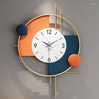 Duvar Saatleri Nordic Metal Ferforje Oturma Odası Mobilya Dekoratif Saat Yaratıcı Tasarım Ev Sessiz