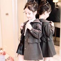 Casaco de casaco de casaco de garotas Windbreaker de cor sólida para a primavera de casacos infantis da primavera
