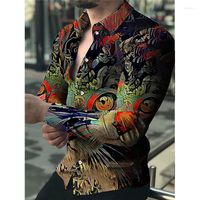 Мужские повседневные рубашки летняя мода мужская виноградная лоза 3D -принт негабаритный рубашка с длинным рукавом высококачественные винтажные кардиганские блузки
