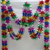Decorações de Natal Tinsel colorido Tinsel Garland Ribbon Bar Shiny Tops pendurados Decoração de festa de casamento