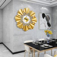 Relojes de pared Reloj Light Sala de estar Moda de Metal Dial Metal de forma redonda Digital para pegatinas de dormitorio Horloges Murales A