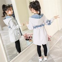Mantel Kinder Autumn Trench Coats M￤dchen Langes Au￟enbekleidung Teenager Windbreaker 2022 Fr￼hlingsherbst Kinder Kleidung Modeh￤usejacken