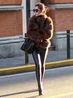 여자 모피 고품질 패션 모방 푹신한 겨울 가짜 코트 여성 재킷 고급 스탠드 칼라 긴 소매 여성