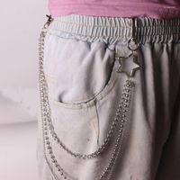 Cintos calças cadeias com estrela Cruz Shape Decoração Chapira de jeans Pocket Chains Style Hip Hop Rock para homens