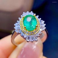 클러스터 반지 Qoval Promy Ring Ring Natural Cubic Zirconia Silver Color For Womendagement Band Jewelry