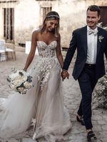 Цветочные аппликации кружево бохо свадебные платья Сыль