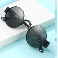 النظارات الشمسية الكلاسيكية Metal Steampunk Lou Kong Men Fashion Round Glasses Designer Retro