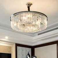 Pendants lampes en cristal lustre salon cr￩atif salle ￠ manger luxe moderne moderne minimaliste chambre ronde el mod￨le