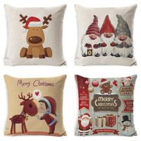 Christmas Decorations 45x45cm Linen Merry Cover Cushion Pill...