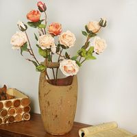 장식용 꽃 아름다운 인공 꽃 휴대용 시들어없는 가벼운 피토피 소품 가짜 세 장미 장미
