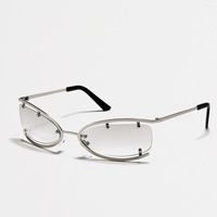 Sonnenbrille Mode Persönlichkeit Metal Cat Eye Frauen zukünftige Technologie Herren -Halbrahmen