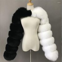 Feminino de peles y2k inverno cortado casacos femininos de pescoço de colheita de retalhos de manga longa de manga longa Jaquetas curtas de casaco peludo casaco