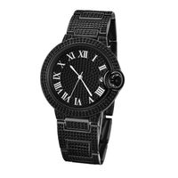 Bütün Moda Erkek Kadınlar Diamond Buzlu İzler Saatler Paslanmaz Çelik Tasarımcılar Kuvars Hareketli Bilek saati Lady Watch Clock310Z