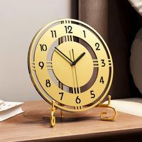 Relojes de mesa Reloj nórdico Gold de lujo Desktop de acero inoxidable Sala de estar digital silenciosa Despertador Decoración del hogar AC50TC