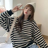 Women' s Hoodies 2022 Autumn And Winter Thin Striped Swe...
