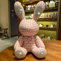 Sevimli elmas kakma tavşan peluş oyuncaklar 38cm Bunny Diy bebek süsü Yaratıcı Hediyeler Çocuklar için Noel Doğum Günü Oyuncaklarına Eşlik H9309318