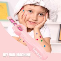 Nail Art Kits Kids Kit Press Machine adesivos para meninas infantis DIY colorido tn