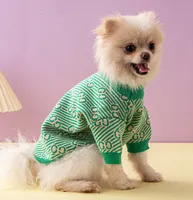 Letras verdes de suéter de estimação e roupas de lã de cachorro Cães de moda de moda e gatos roupas de estimação de animais de estimação