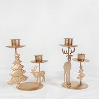 Decoraciones navideñas adornos de velas de hierro forjado decoración de mesa de vela de Navidad noel tope decoración para casa para casa