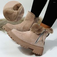 Boots 2022 Shicay Plush Snow Women Faux Suede Onlip Winter Woman Under Cotton Cotton Pat-Platform Band