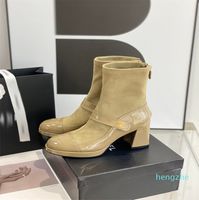 Boots Women Designer Leather n￣o deslize sapatos de inverno Tamanho de 35 a 40