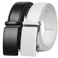 Belts Plyesxale Black White Cowhide Leather Belt Male Automa...