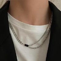 Anhänger Halsketten Großhandel 5 Doppelkette Titanstahl Halskette Mode Ladies Herren einfacher Legierung 3 Stile