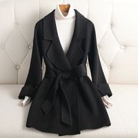 2022 Новые шерстяные смеси двустороннего кашемирового покрытия с коротким шерстяным шерстяным пальто Женщины