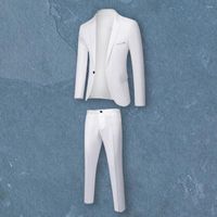 Мужские костюмы 1 Set стильный формальный костюм супер мягкие блейзерные брюки с длинным рукавом Slim Fit Demperament