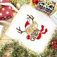 Abendtaschen Frohe Weihnachtseinkaufstasche f￼r Frauen l￤ssig Canvas Schulter Mode gro￟e Kapazit￤t S￼￟es Spa￟ Hirsch Handtasche Weihnachtsgeschenk