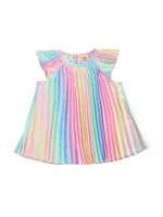 M￤dchenkleider Baby fliegende ￄrmelkleid Regenbogenmuster drucken lose A-Linie-Version s￼￟e Sommerkleidung
