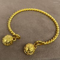 Pulseira 24k ouro grande sino torcido cinturido bracelet ladies Copper Fashion Fashion Outlet Jewelry Wedding Bridal Gift