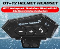 BT1212S Capacete de motocicleta Intercom Wireless Bluetooth 50 fone de ouvido Música estéreo Antiinterferência à prova d'água3776859