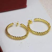 Luxury Clash Designer Charm Earrings Rivet 18K Gold Plated S...