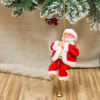 크리스마스 장식 전기 산타 클로스 등산 사다리 봉제 인형 창조적 인 음악 XMAS 장식 아이 장난감 선물 생일 선물