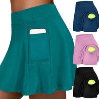 Женские летние спортивные шорты мини -юбки Активные юбки бег спортивные гольф карманные тренировки эластичная спортивная теннисная йога юбки L71336U