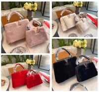 TZ Designer Bags Winter Luxury Mink Fur Capucines Handbag 4 Colors 2 Sister Soft Plush Counter Bag قابلة للفصل