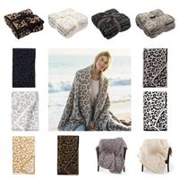 16 Colors Leopard Designs Blanket Multi-size Comfortable Plush Wool Childrens Audlt Knitted Home Soft Cover Throw Travel Blankets