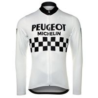 푸조 2 색 레트로 남성 겨울 양털 화폐 사이클링 유니폼 긴 슬리브 경주 자전거 의류 maillot ropa ciclismo265b