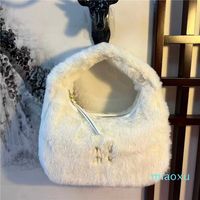 Winter Underarm Bag Plush Fashion Versatile Letter Wool Hand...