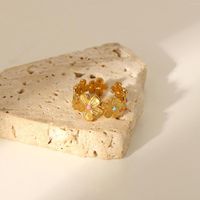 Cluster anneaux mignonnes fleur ouverte en acier inoxydable étanche 18k bijoux en or bagua huile colorée goutte à goutte