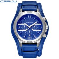 CWP 2021 CRRJU Brand Multifunction Sports Watches Male Casual Casual Wristwatch Leather Men Military Imper imperme￡vel rel￳gios W271R