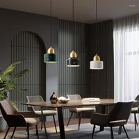 L￡mparas colgantes Postmoderna minimalista All-Copper Restaurant Bar Candelier Gabinete Reciba delantera Estilo n￳rdico Luz de cabecilla