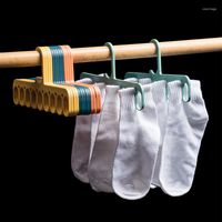 Kancalar Çoraplar için Çok Portlu Destek Askıları Giysiler Kurutma Rafı Çok İşlevli Plastik Askı Depolama