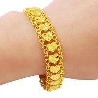 Charm Armbänder 24 Karat Gold Armband 4mm Auto Blume verplatzte Mode für Frauen Schmuck Geschenk