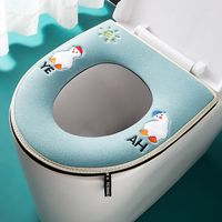 Toilet Seat Covers Winter Warm Cover Mat Bathroom Accessorie...