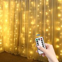 Saiten 3x1 3x2 3x3m Weihnachtsgirlanden LED Hochzeitsfee USB String Light Garden Party Vorhangdekoration