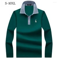 Erkek Polos Plus Boyut 10xl-S 2022 Sonbahar Marka Giyim Erkekler Polo Gömlek Günlük Moda Gömlek Uzun Kollu Katı Erkek