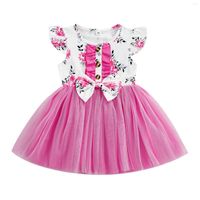 Девушка платья для девочек платье одежда детская рукава цветочный принт принцесса.